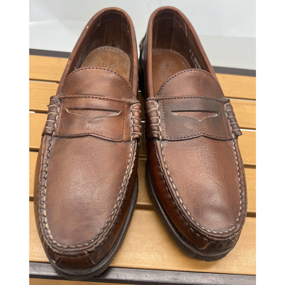New! Allen Edmonds Rockland Brown Leather Penny Loafers Lug Sole Mens 8 D main image 13